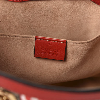 Gucci GG Supreme Monogram Apple Small Padlock Tote Beige Multicolor Lobster Red 6 of 11