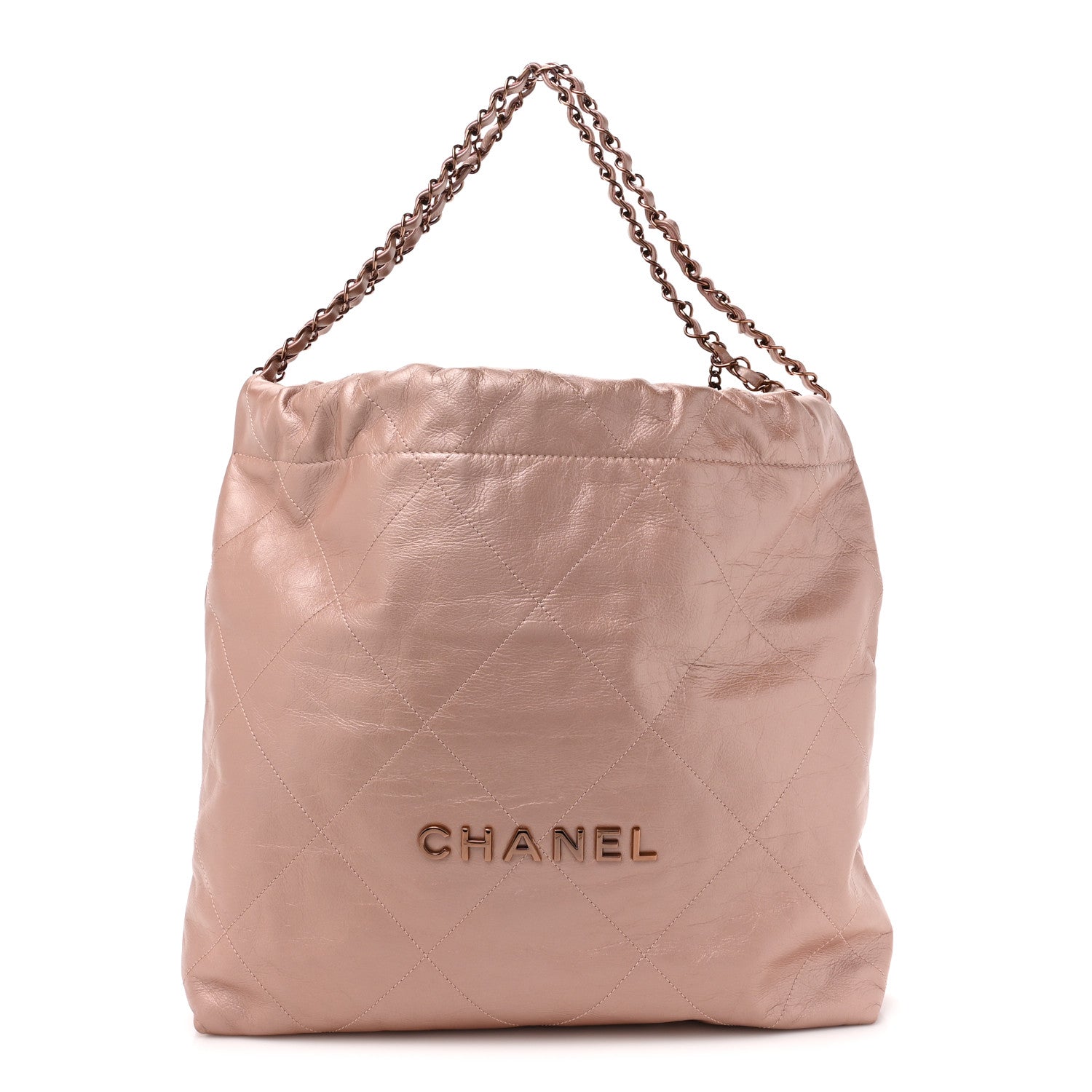 Chanel Metallic Calfskin Quilted Chanel 22 Pink 1 of 12