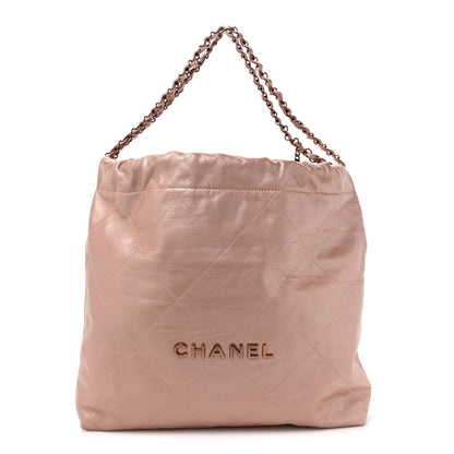 Chanel Metallic Calfskin Quilted Chanel 22 Pink 1 of 12