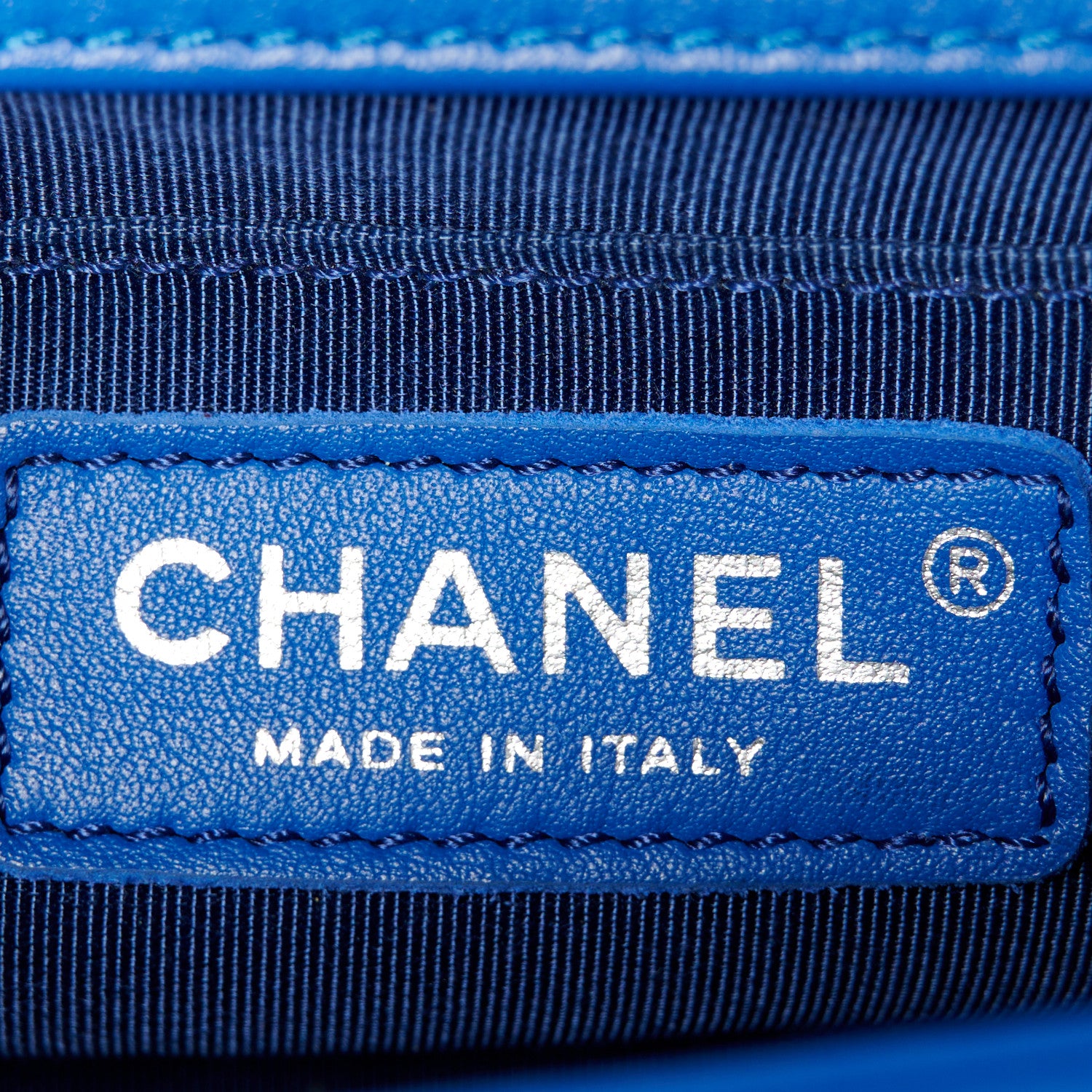 Chanel Lambskin Chevron Quilted Small Boy Flap Blue 6 of 10
