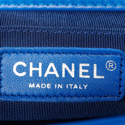 Chanel Lambskin Chevron Quilted Small Boy Flap Blue 6 of 10