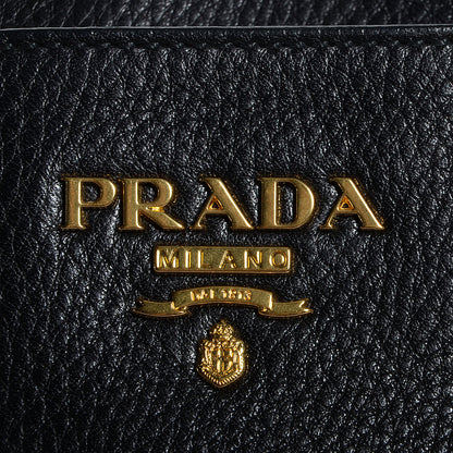Prada Vitello Daino East West Tote Nero Black 3 of 11
