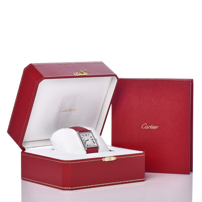 Cartier Stainless Steel Calfskin 27mm Tank Solo Quartz Watch Burgundy 8 of 8