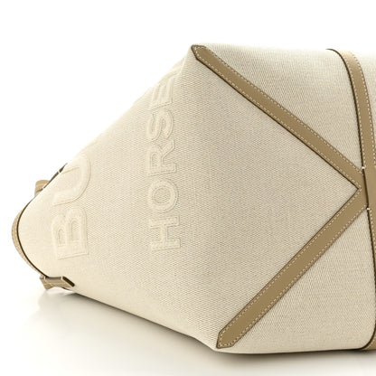 Burberry Cotton Canvas Mini Logo Horseferry Tote Bag Off White 9 of 10