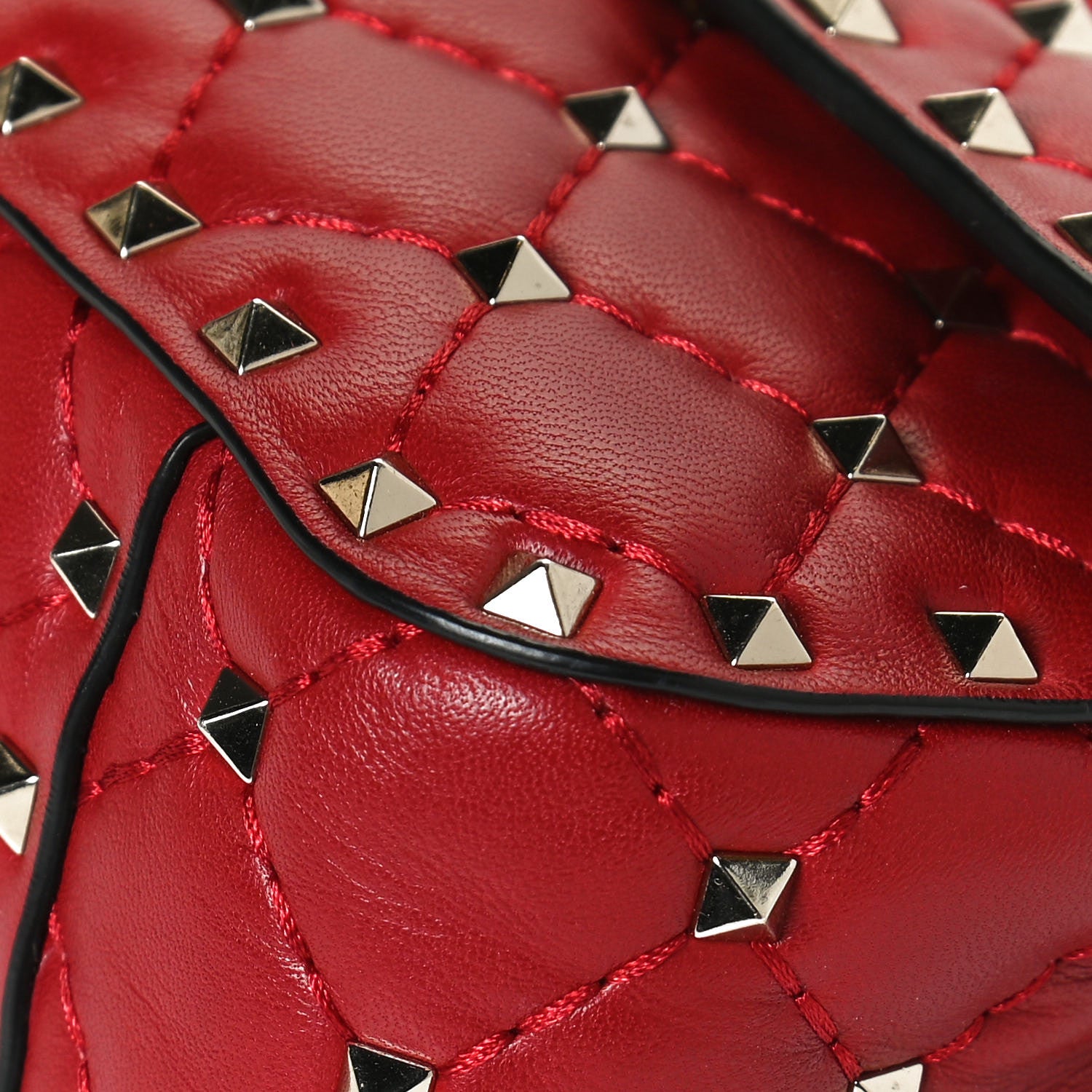 Valentino Garavani Nappa Small Rockstud Spike Shoulder Bag Rosso Valentino 9 of 10