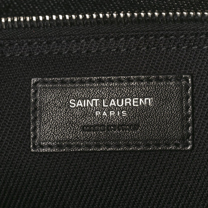 Saint Laurent Linen Calfskin Rive Gauche Tote Black 6 of 8