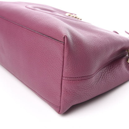 Gucci Pebbled Calfskin Medium Soho Chain Shoulder Bag Peonia Flower 9 of 10