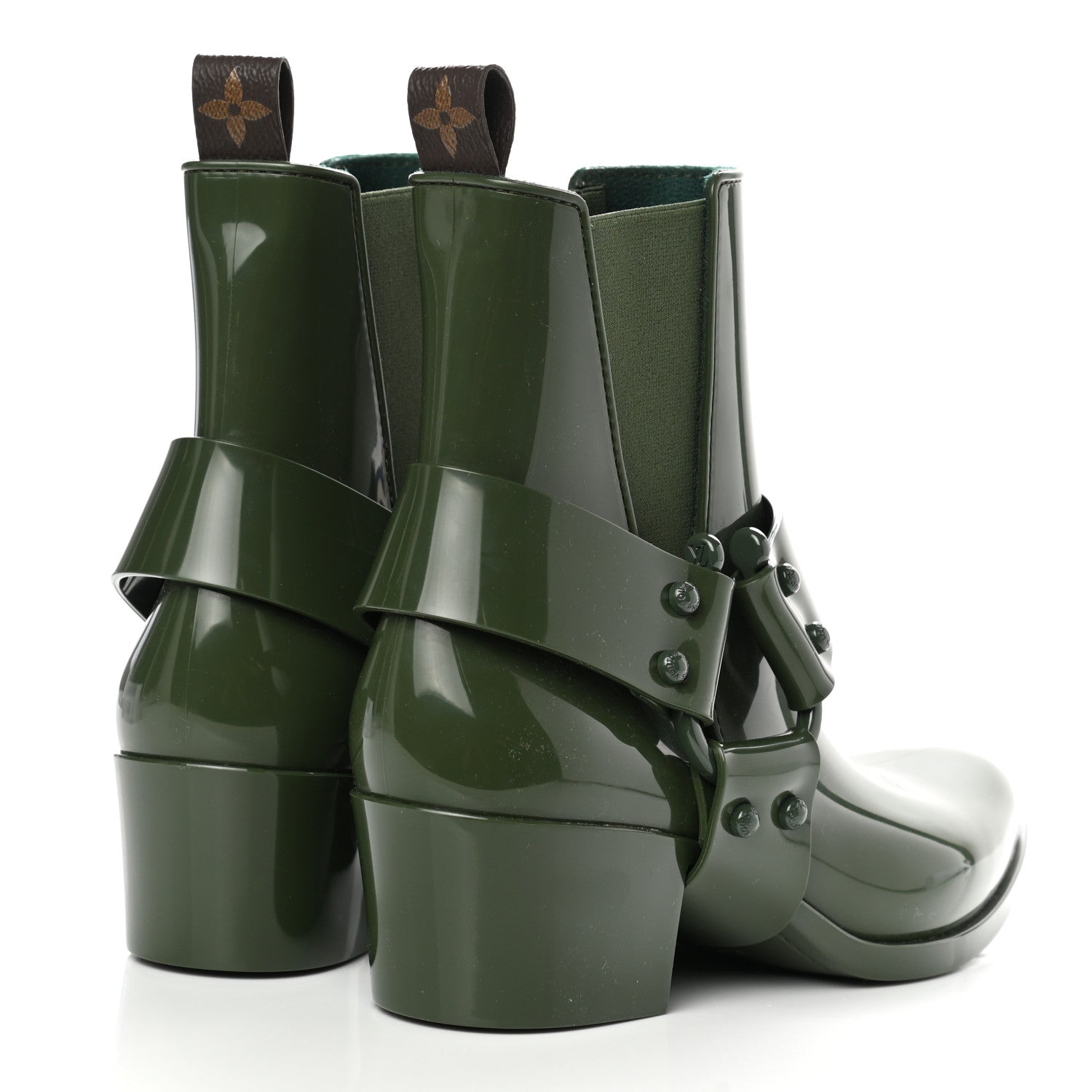 Louis Vuitton Rubber Monogram Rhapsody Ankle Boots 38 Kaki 4 of 8