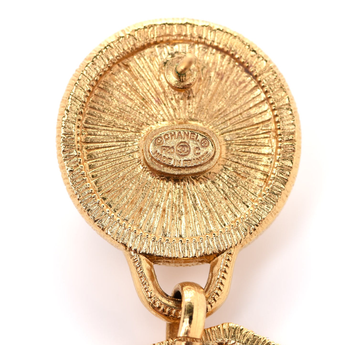 Pearl CC Tags Drop Earrings Gold