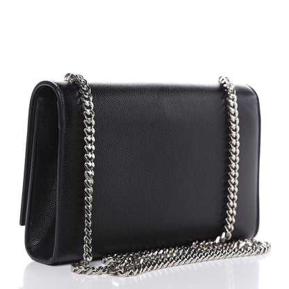 Saint Laurent Grain De Poudre Small Monogram Kate Satchel Black 3 of 10
