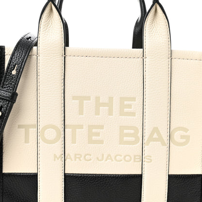 Marc Jacobs Grained Calfskin Small The Tote Bag Ivory Black 8 of 10