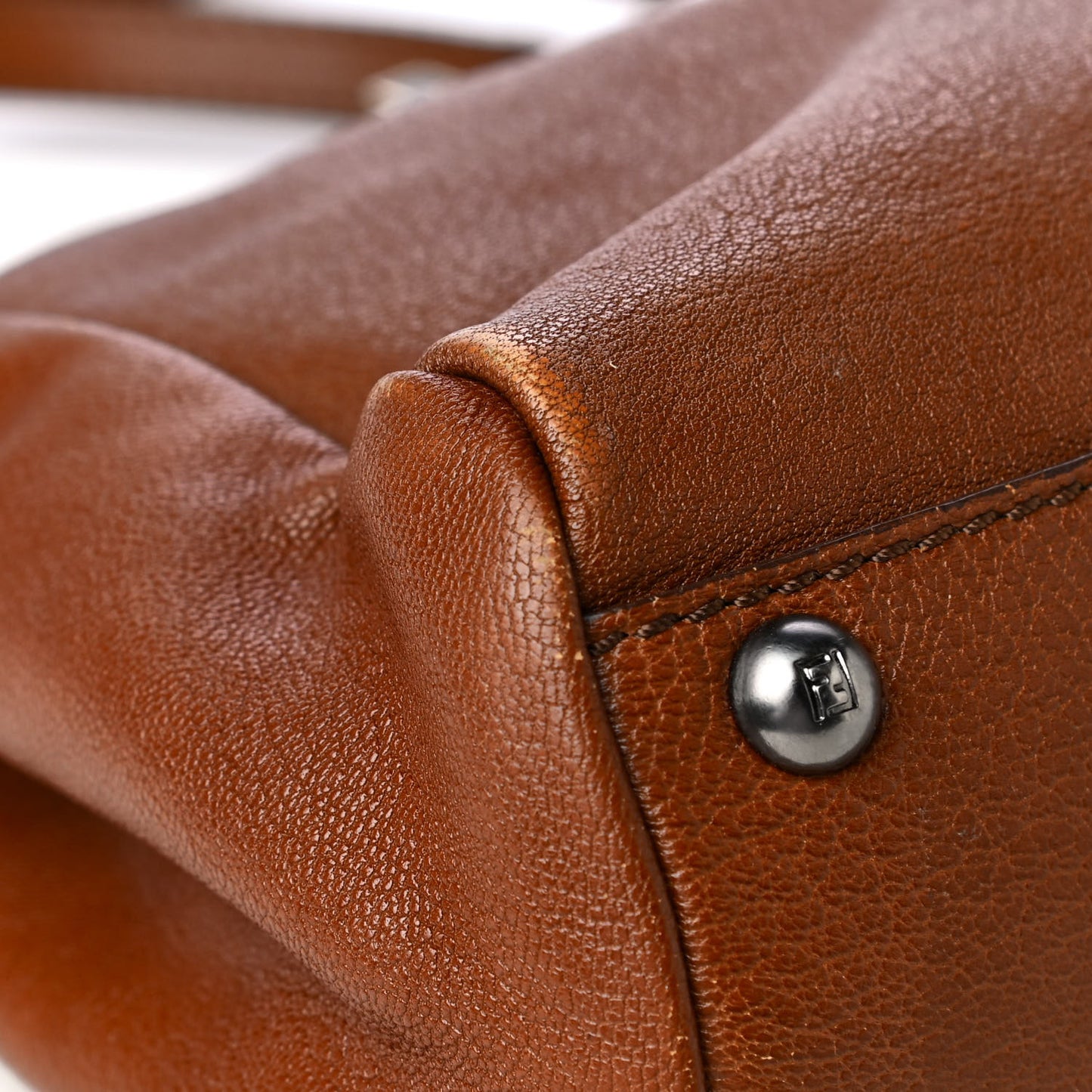 Goatskin Snakeskin Medium Peekaboo Iconic Satchel Brown