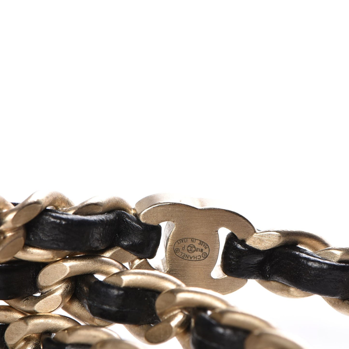 Lambskin Chain Turnlock CC Bangle Set of 3 Black Gold