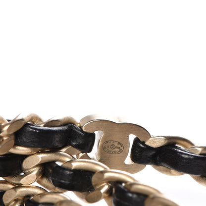 Chanel Lambskin Chain Turnlock CC Bangle Set of 3 Black Gold 4 of 6
