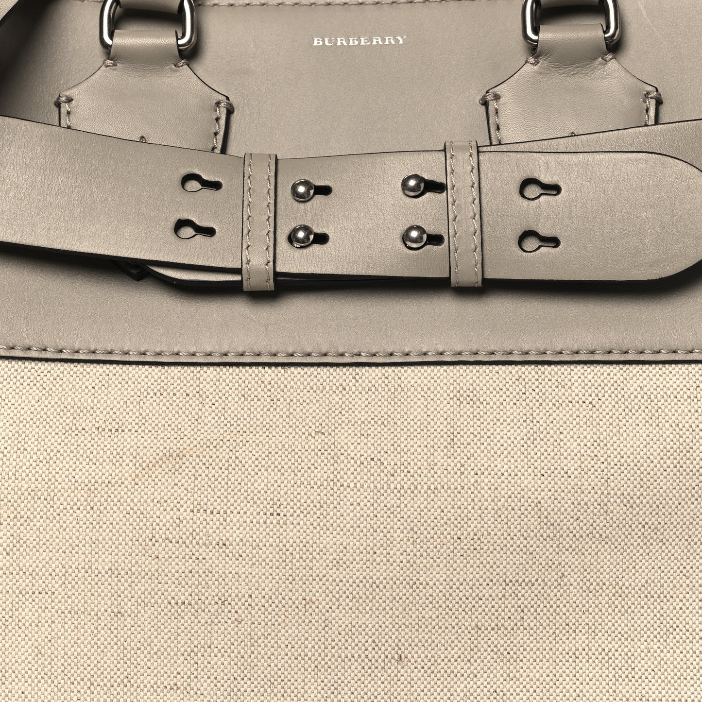 Canvas Calfskin Medium Belt Bag Mineral Grey