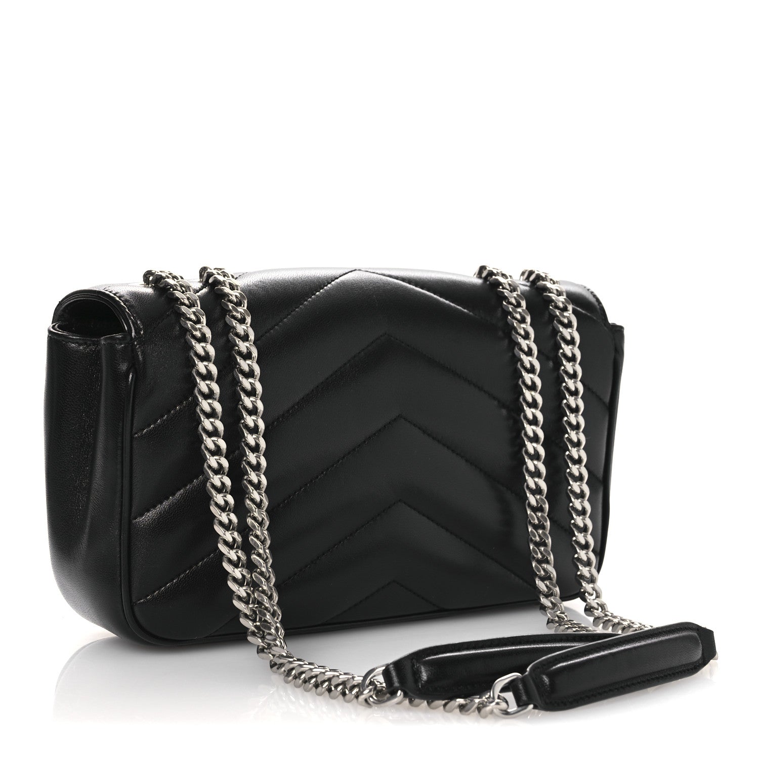 Saint Laurent Lambskin Chevron Quilted Small Loulou Black 4 of 13