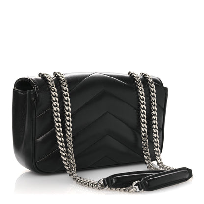 Saint Laurent Lambskin Chevron Quilted Small Loulou Black 4 of 13