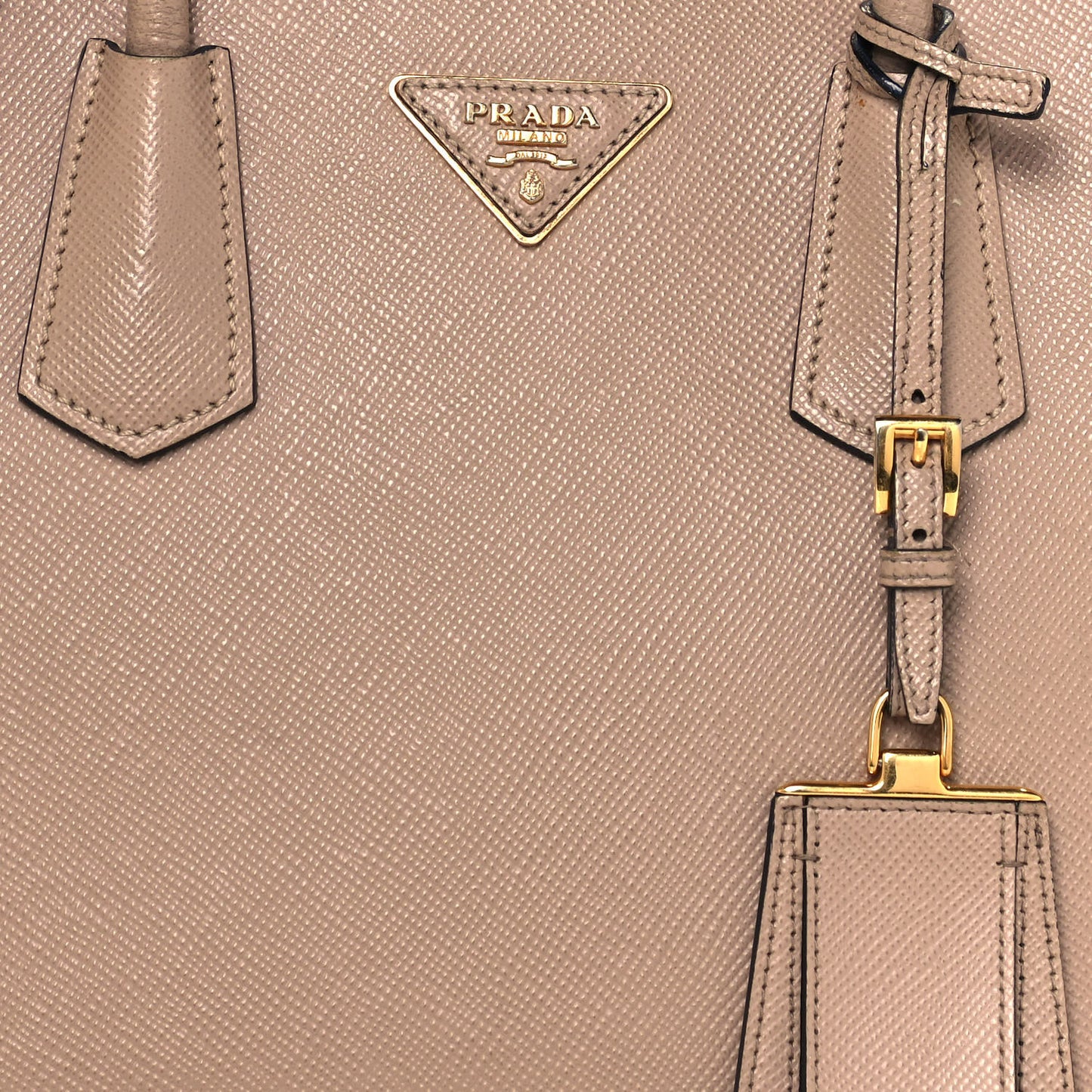 Saffiano Cuir Small Double Bag Cammeo Black