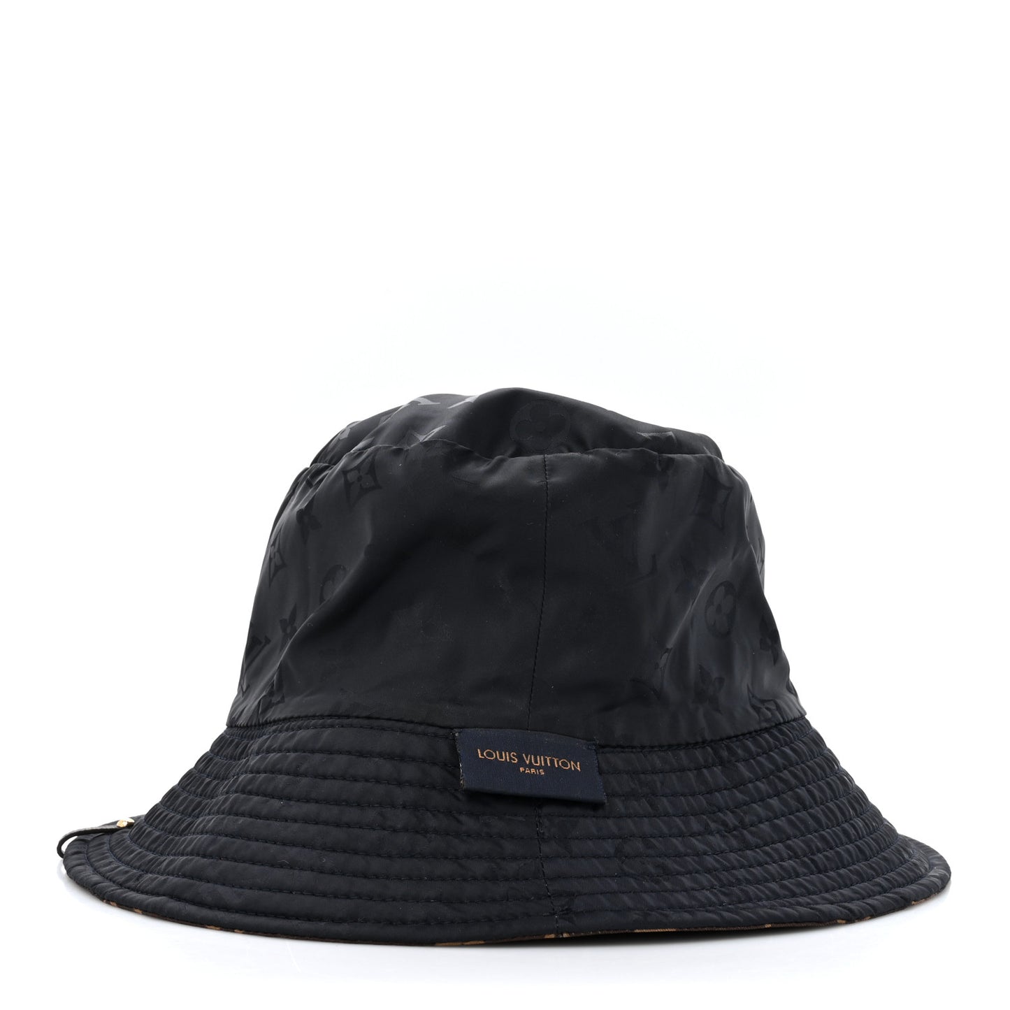 Nylon Monogram Reversible Bob Bucket Hat S Brown Black