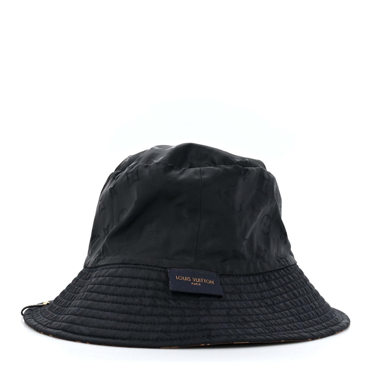 Louis Vuitton Nylon Monogram Reversible Bob Bucket Hat S Brown Black 10 of 12