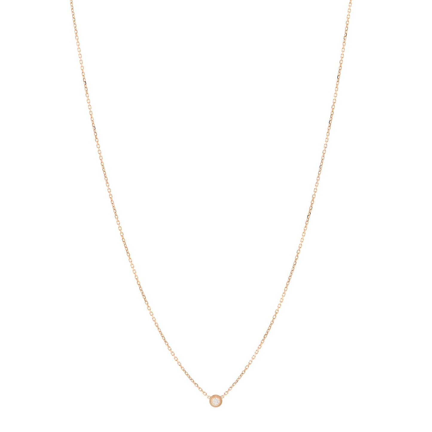 18K Pink Gold Diamond XS D'Amour Pendant Necklace