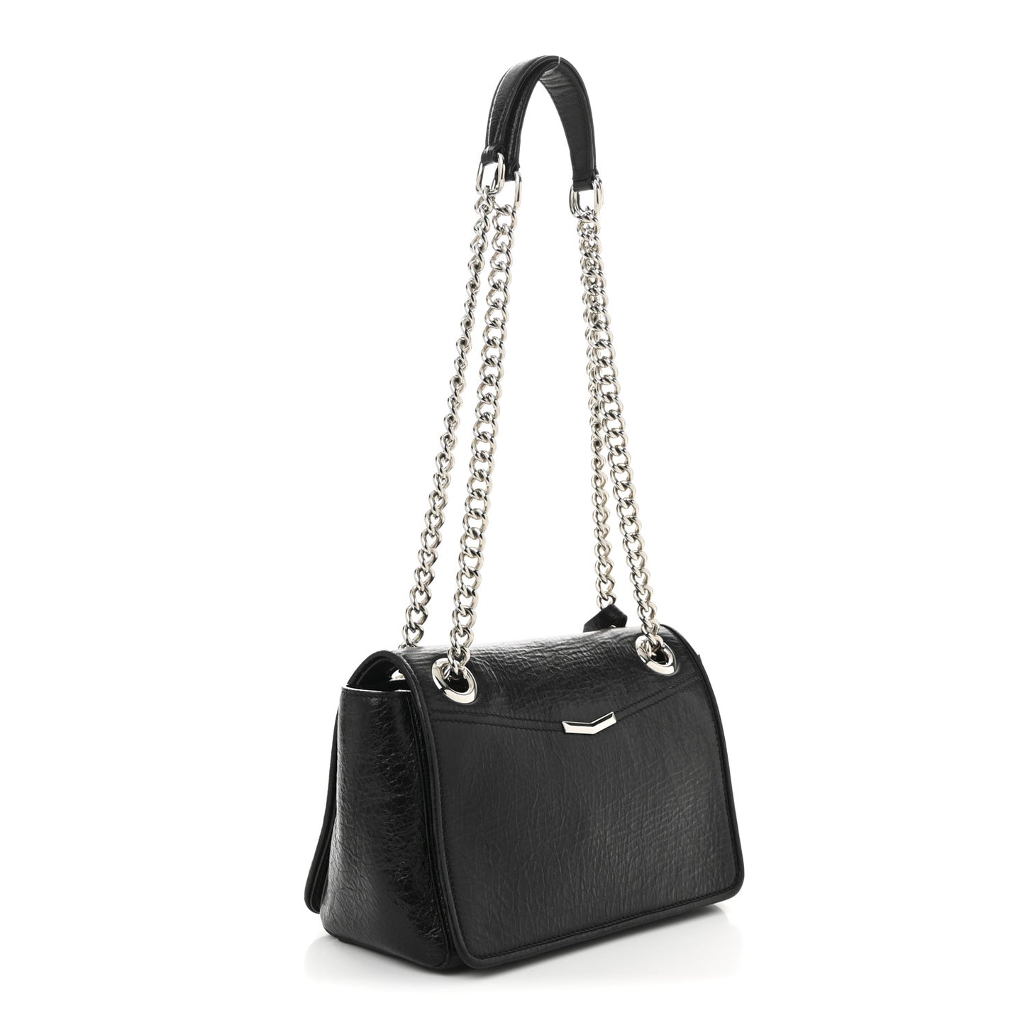 Soft Vintage Goatskin Helia Top Handle Bag Black