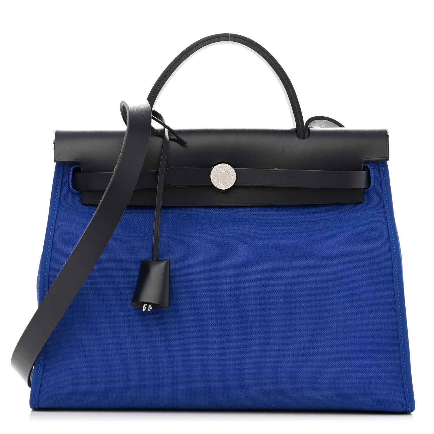 Hermes Toile Vache Hunter Herbag Zip 31 PM Bleu Electrique Bleu Indigo 3 of 12