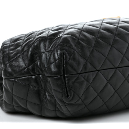 Saint Laurent Lambskin Quilted Maxi Icare Shopping Tote Black 8 of 9