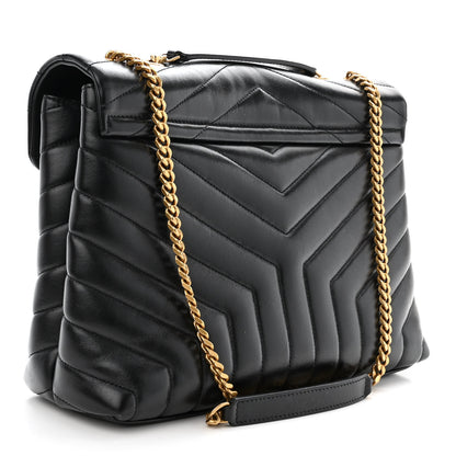 Saint Laurent Calfskin Y Quilted Monogram Medium Loulou Chain Satchel Black 3 of 12