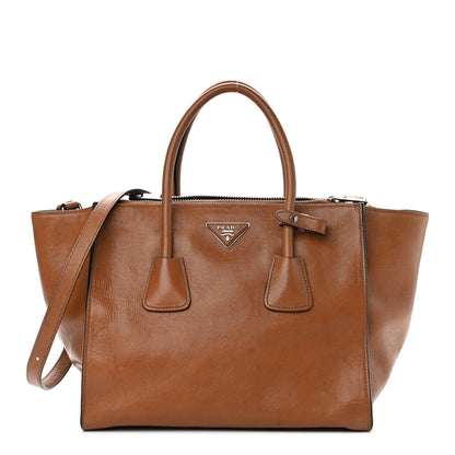 Prada Glace Calf Twin Pocket Tote Cannella 1 of 16
