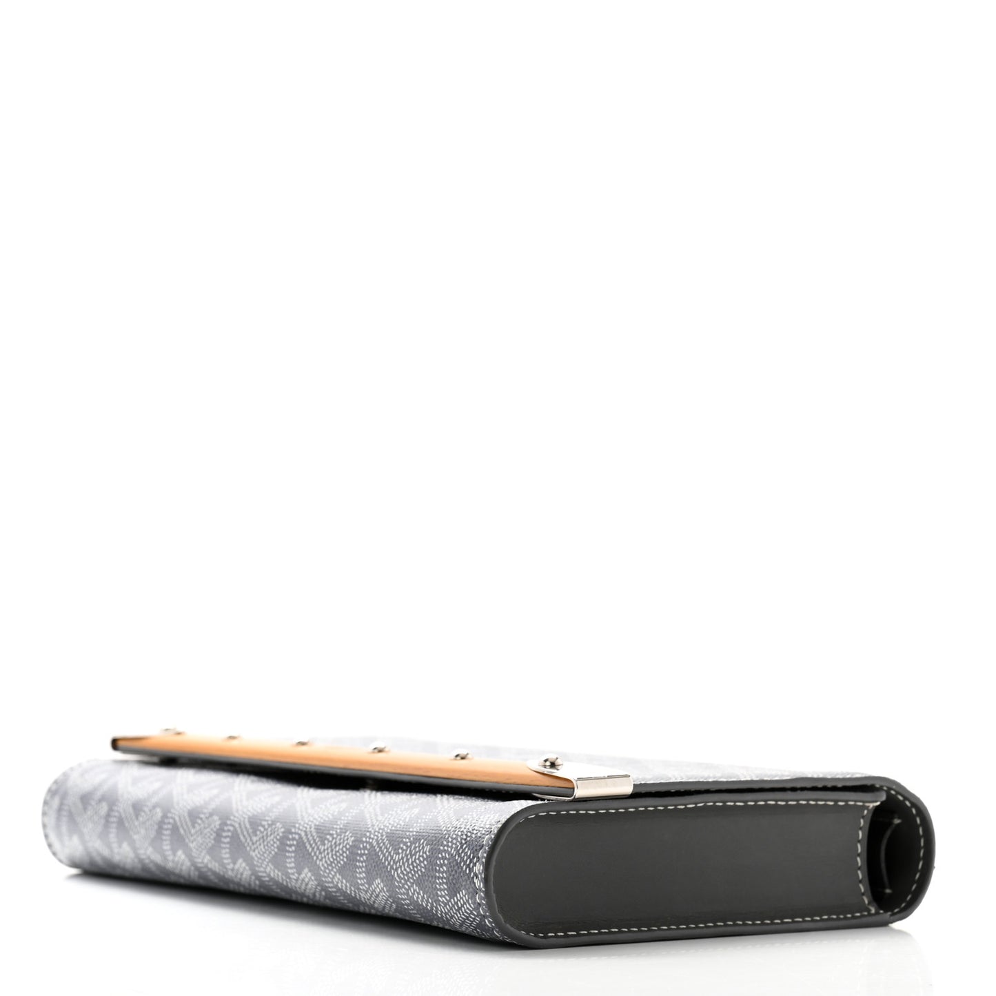 Goyardine Monte Carlo Bois Clutch With Strap Gray