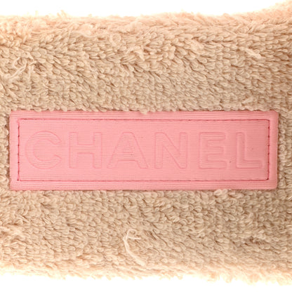 Chanel Terry Cloth CC Wedge Sandals 38 Pink 7 of 9