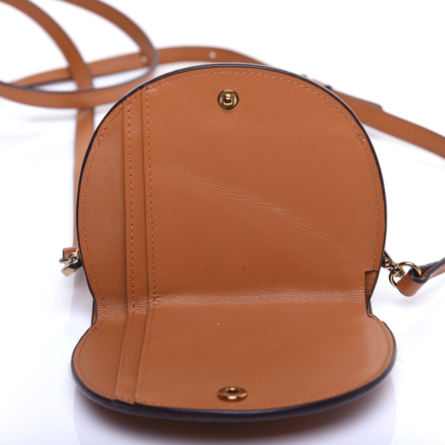 Visetos Small Patricia Round Crossbody Wallet Cognac