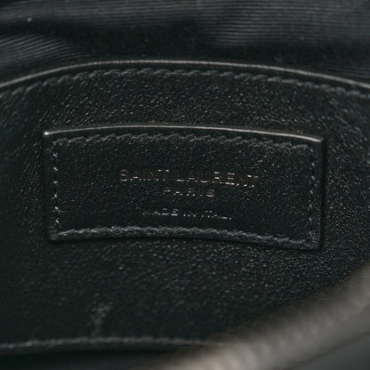 Saint Laurent Sheepskin Matelasse Chevron Monogram Medium College Bag Black 6 of 11