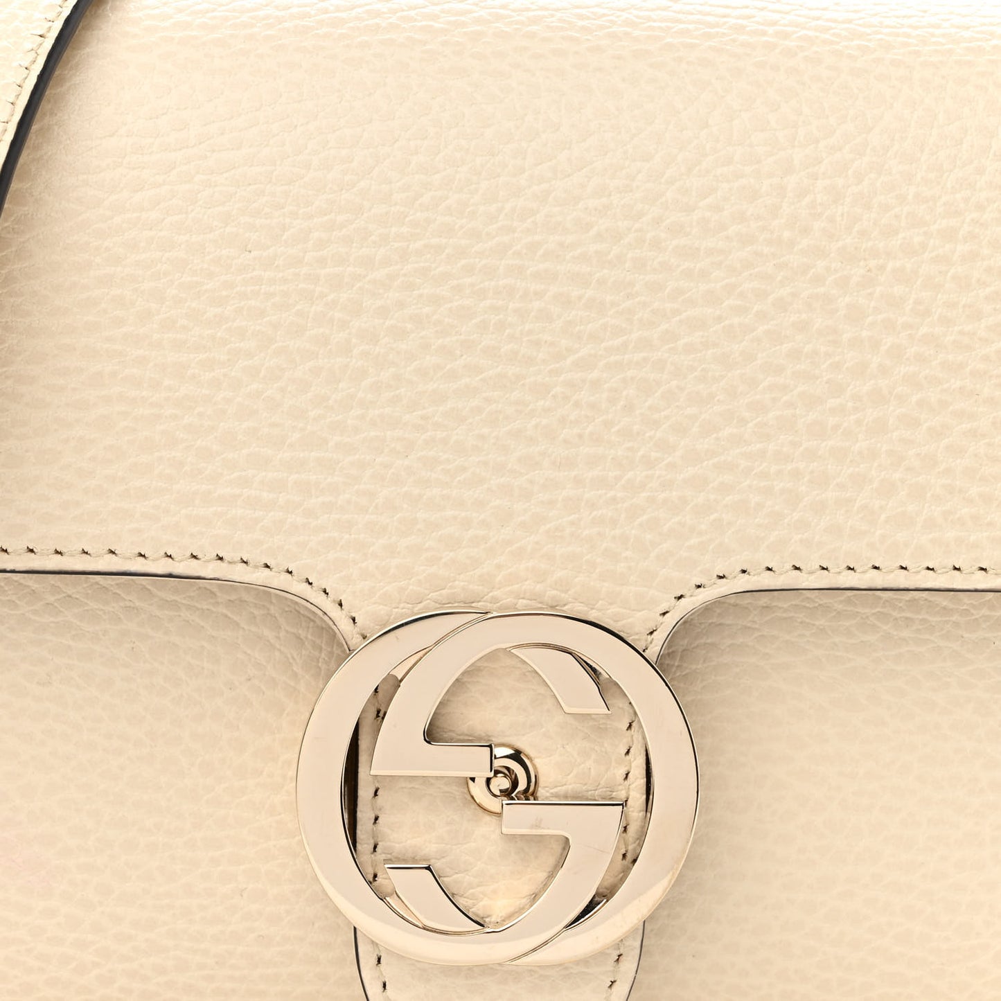 Dollar Calfskin Interlocking G Crossbody Bag Mystic White