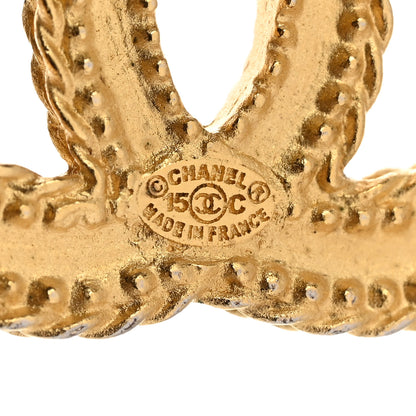 Chanel CC Drop Earrings Matte Gold 3 of 4