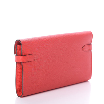 Hermes Epsom Kelly Longue Wallet Rouge Tomate 2 of 5