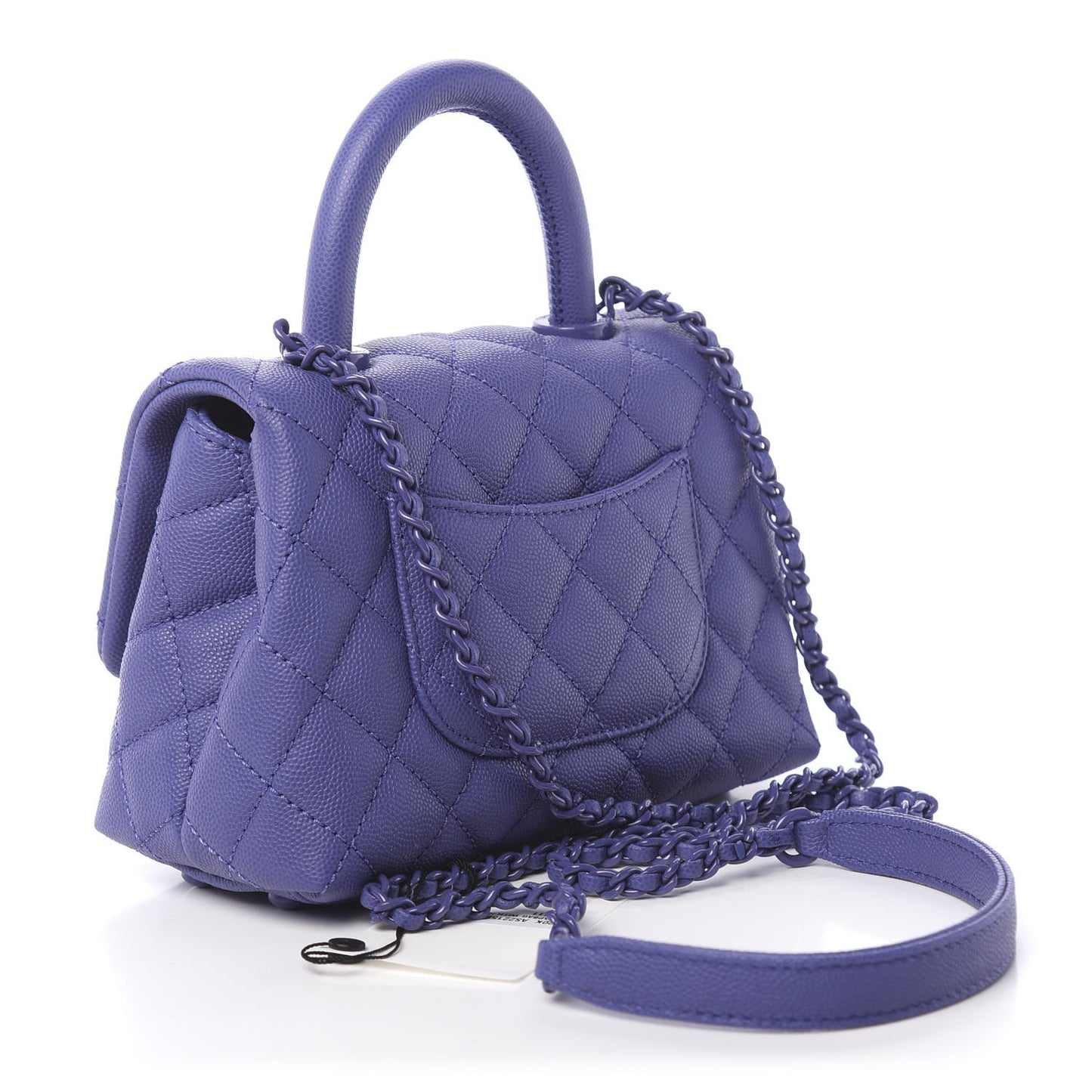Caviar Quilted Incognito Extra Mini Coco Handle Flap Blue