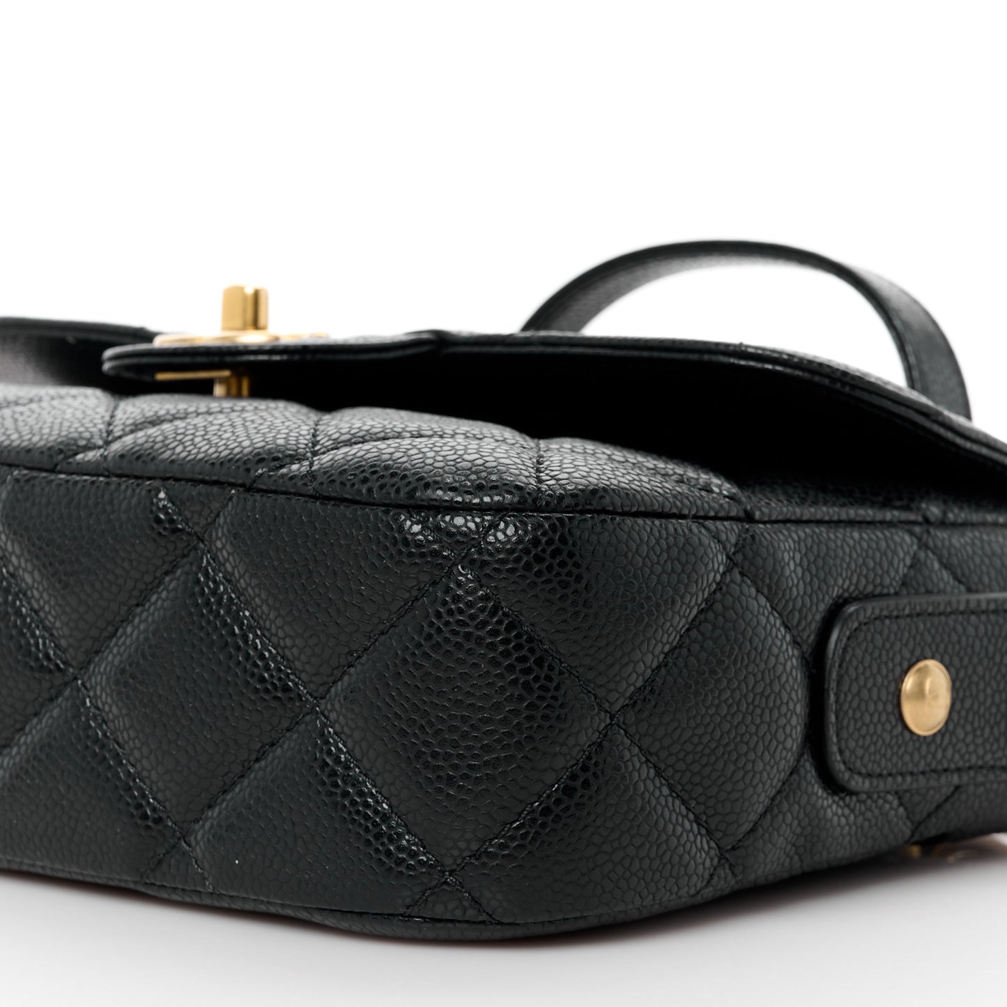 Caviar Quilted Small Chain Flap Black