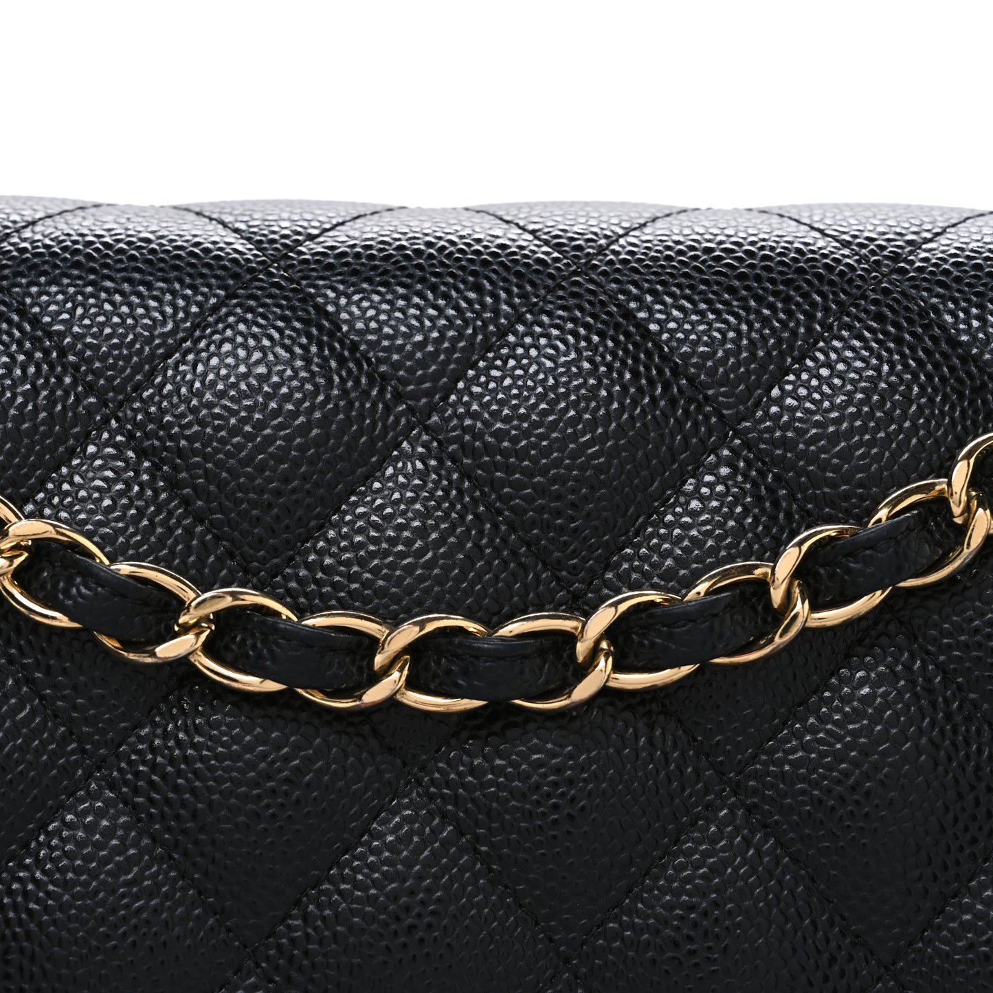 Caviar Quilted Jumbo Double Flap Black