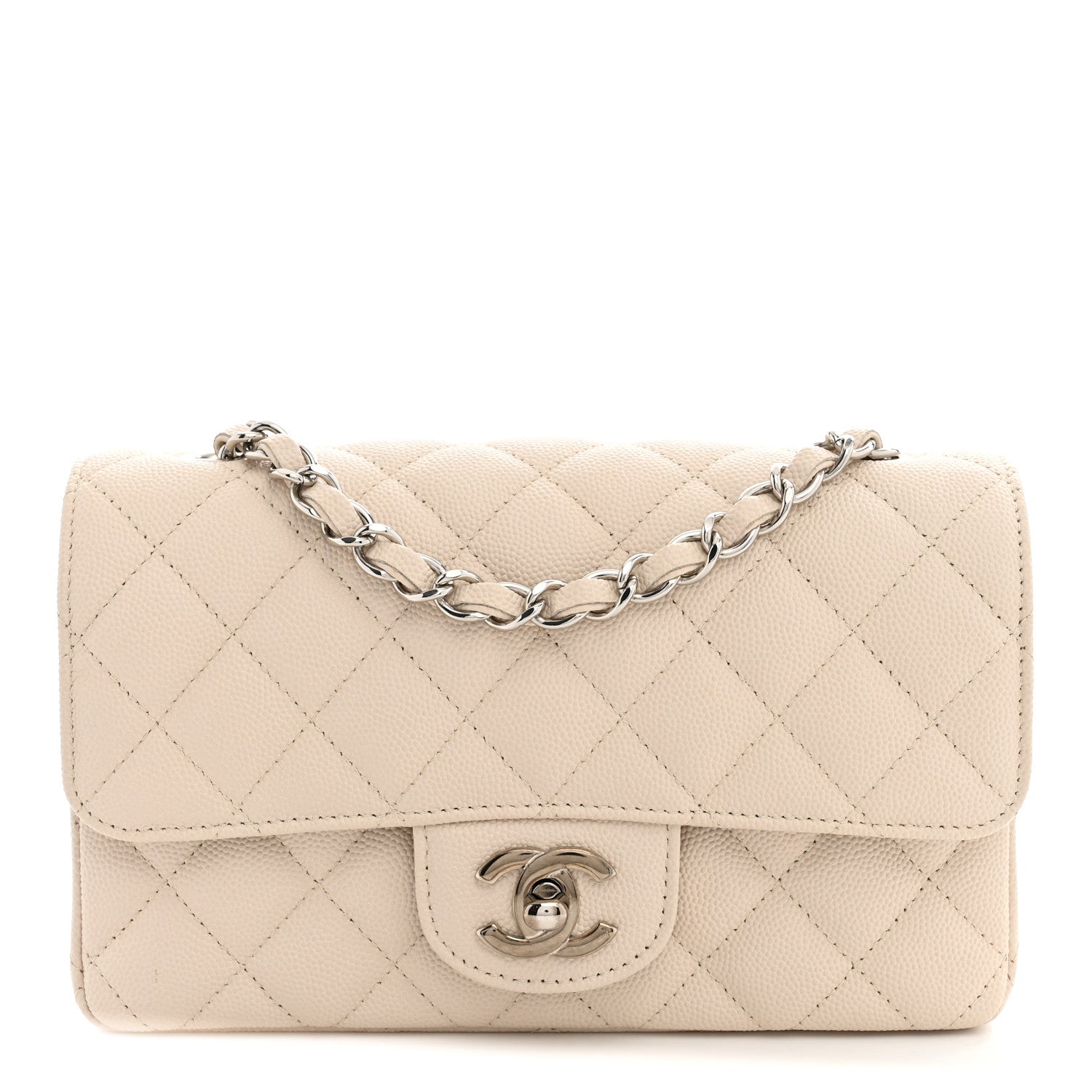 Chanel Caviar Quilted Mini Rectangular Flap Light Beige 1 of 13