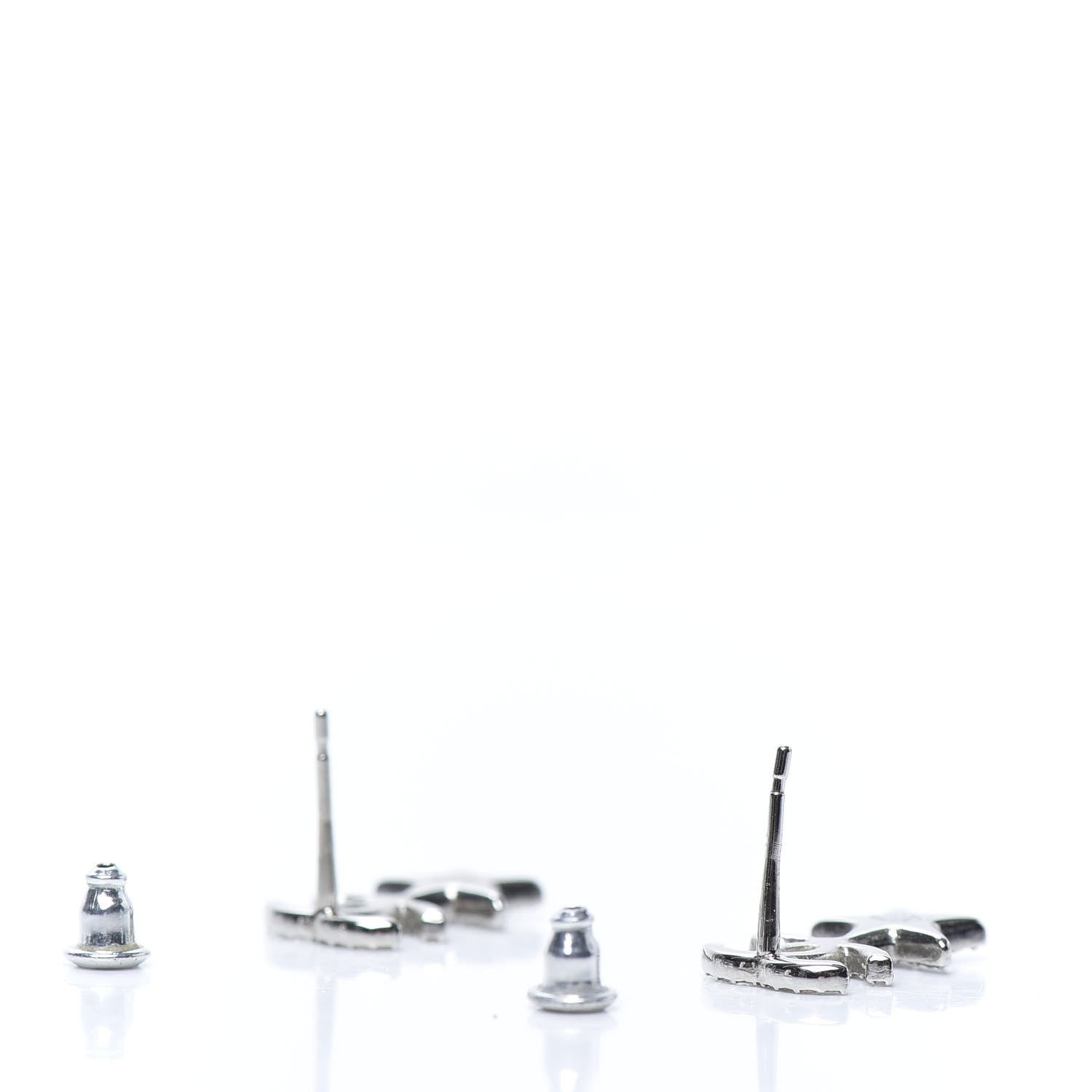 Chanel Crystal CC Starfall Drop Earrings Silver 3 of 5