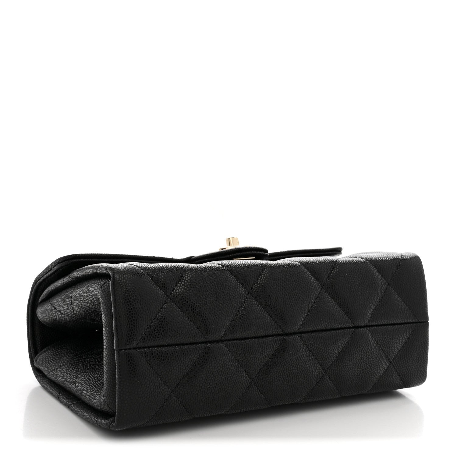 Chanel Caviar Quilted Retro Mini Twist Top Handle Clutch Flap Black 3 of 10