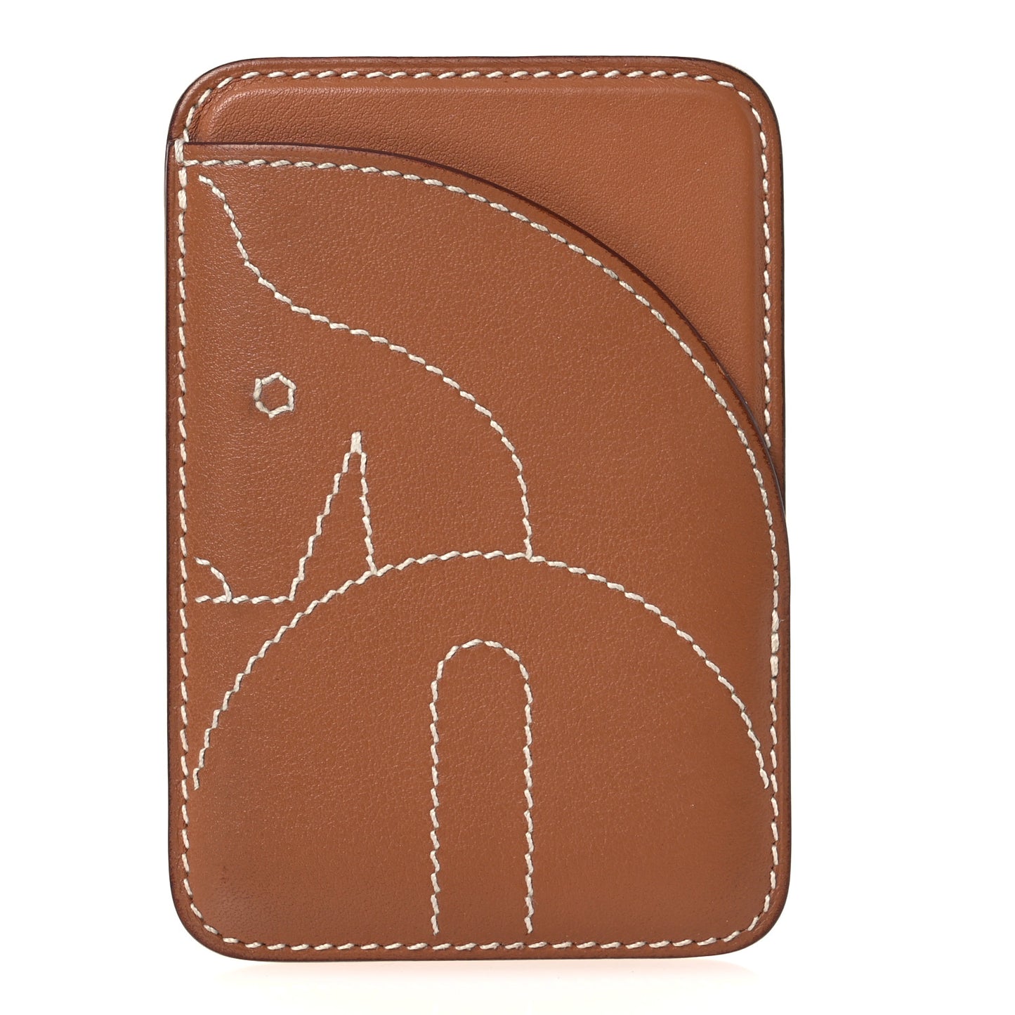 Swift Stitched Cheval MagSafe Card Holder Gold