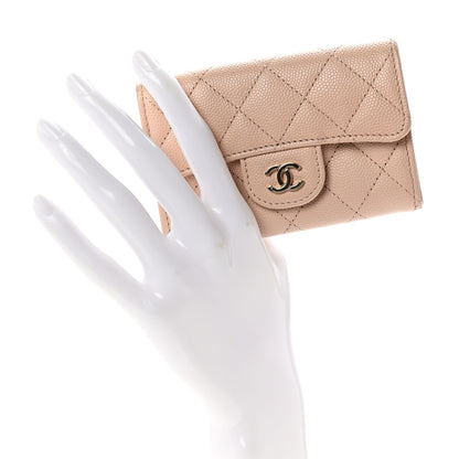 Chanel Caviar Quilted Flap Card Holder Wallet Beige 2 of 9