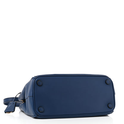 Prada City Calf Hand Stitched Small Galleria Double Zip Tote Bluette 4 of 12