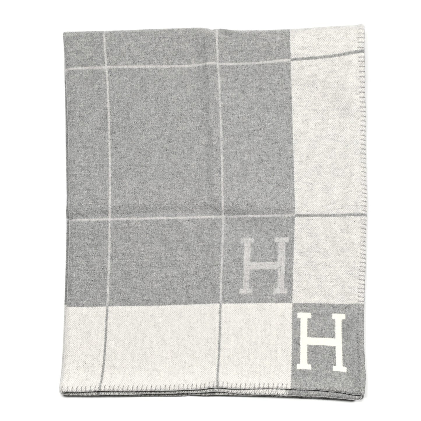 Wool Cashmere Avalon III Blanket Ecru Gris Clair