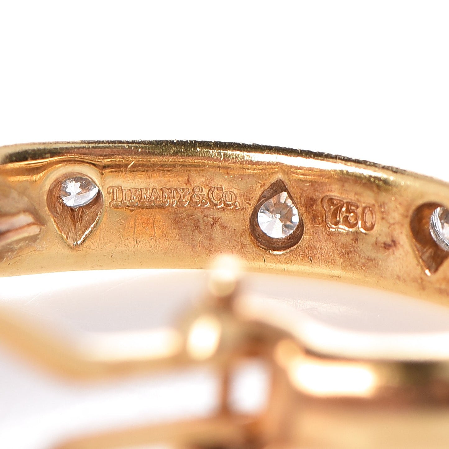 18K Yellow Gold Platinum Diamond Etoile Half Hoop Earrings