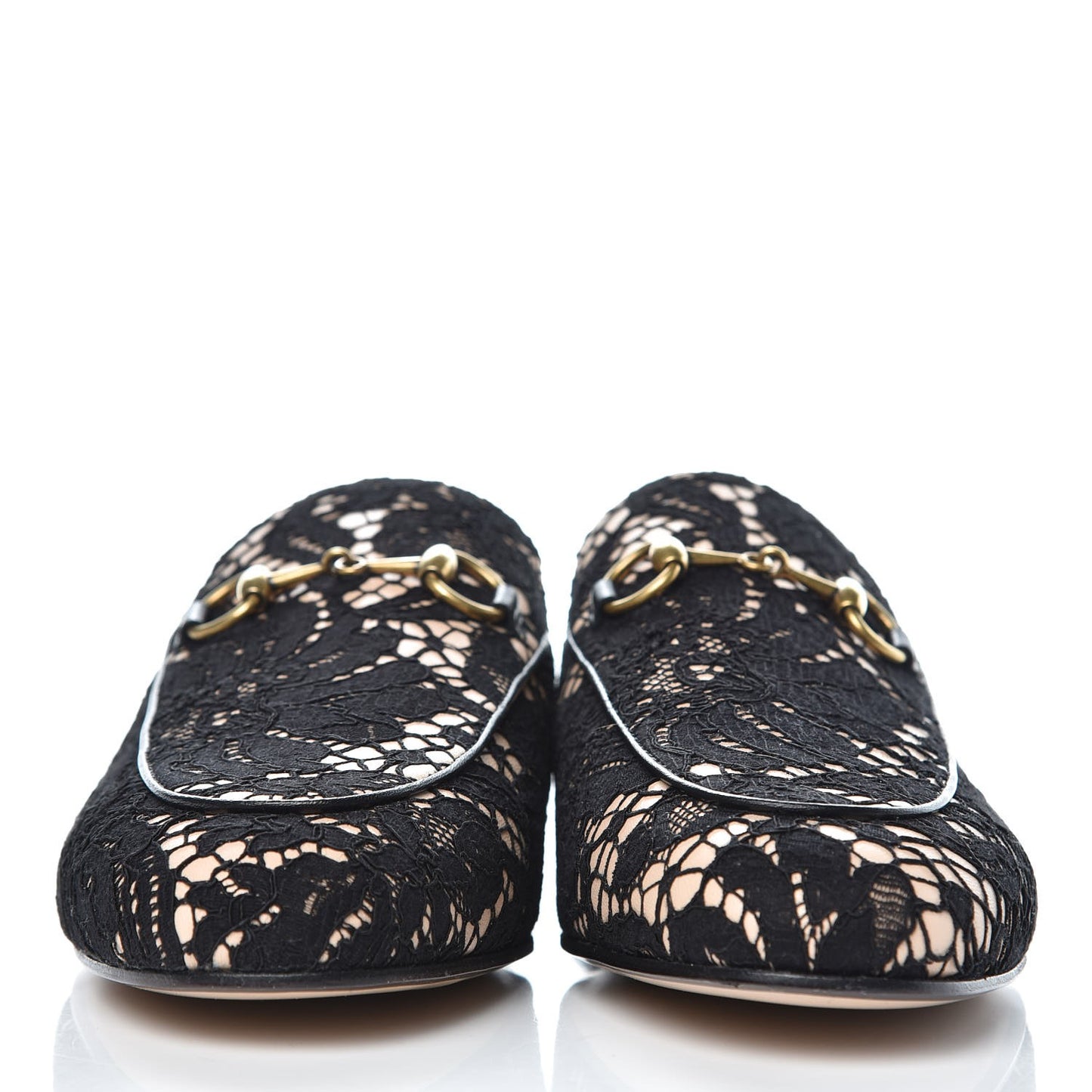 Lace Malaga Kid Womens Princetown Slippers 37.5 Black Skin Rose