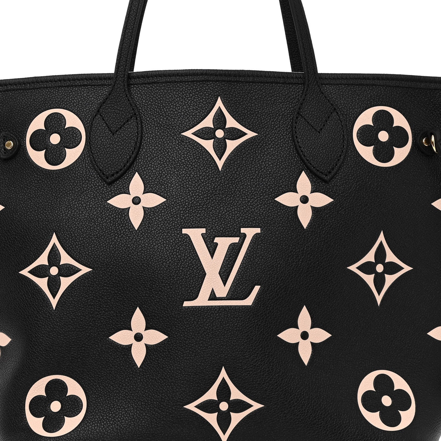 Louis Vuitton Empreinte Monogram Giant Neverfull MM Black Beige 7 of 9